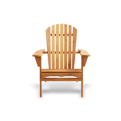 wooden folding Adirondack chair in Hemlock, lightweight, portable outdoor seating.