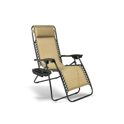 Zero gravity lounge chairs with side trays, 2-pack, shown against a #f3f3f3 studio backdrop.